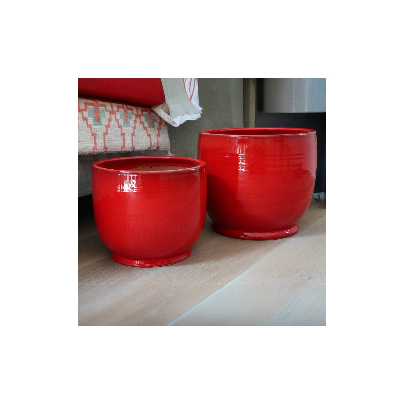 Pot droit sur pied Bouquet Coquelicot