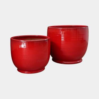 Pot droit sur pied Bouquet Coquelicot