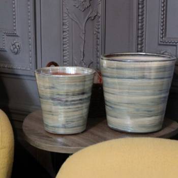 Vase en forme de V Gris et...
