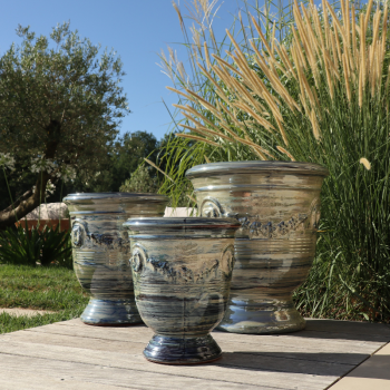 Grand pot sur pied motif...