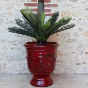 Grand pot sur pied motif...